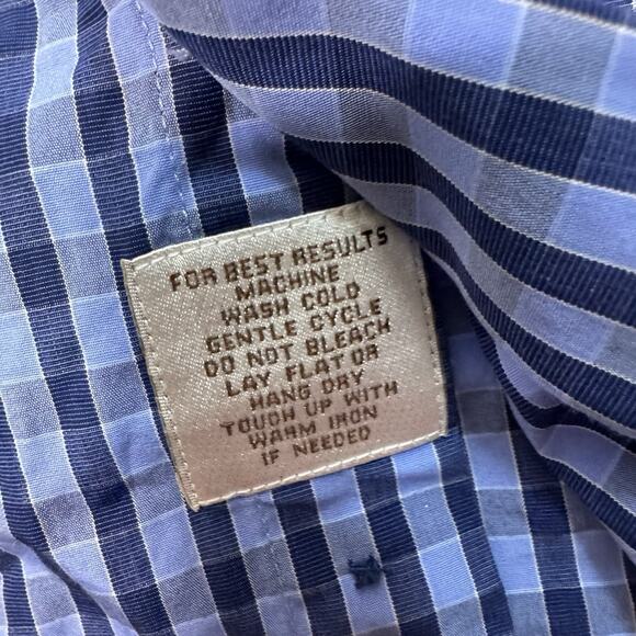 GOLF Peter Millar Shirt Mens Sm Blue Checks Plaid Button Down Long Sleeve Cotton - Picture 5 of 6